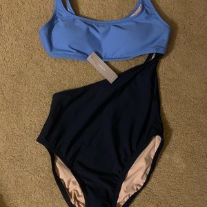 JCREW colorblock bathing suit size 4